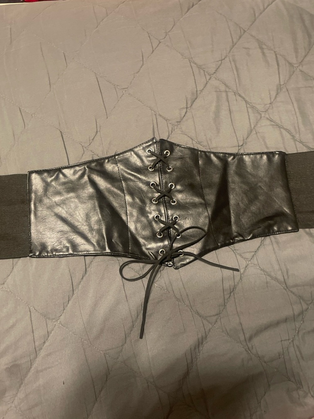 Leather detachable lace corset